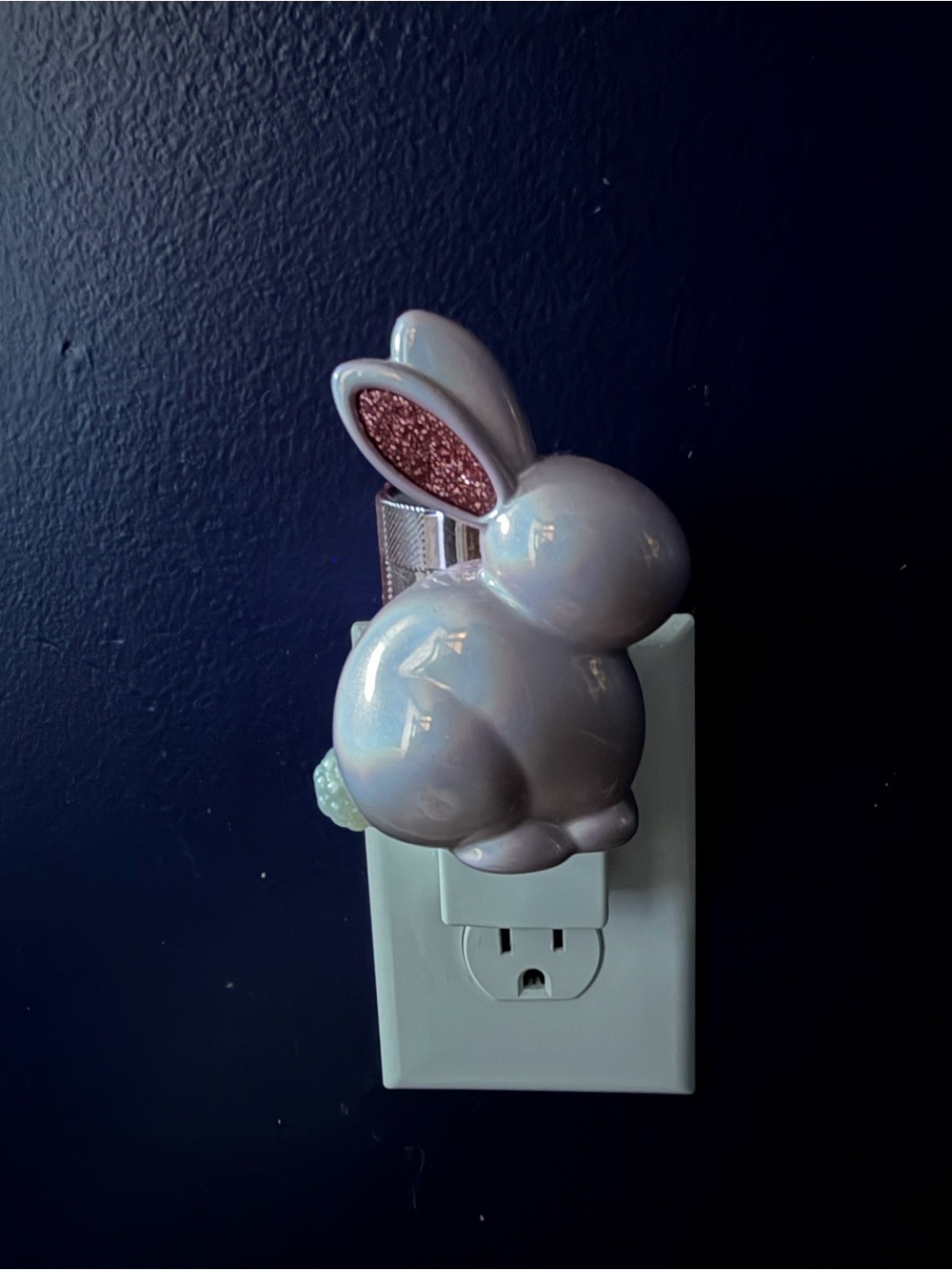 Bath & Body Works Iridescent Bunny Nightlight with Pink Glitter Ears